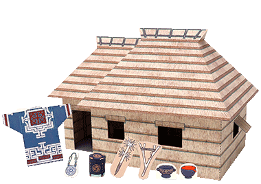 Ainu house paper craft